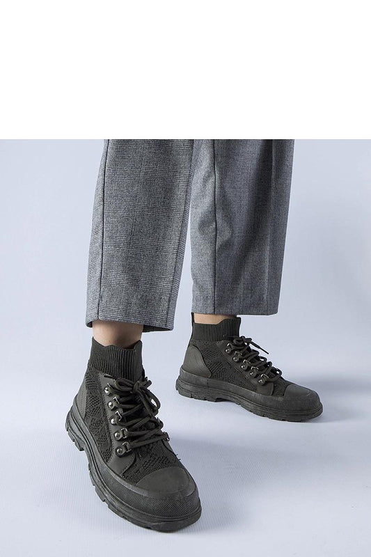 green sneakers front view