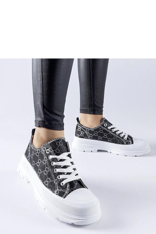 black lace mini sneakers front view