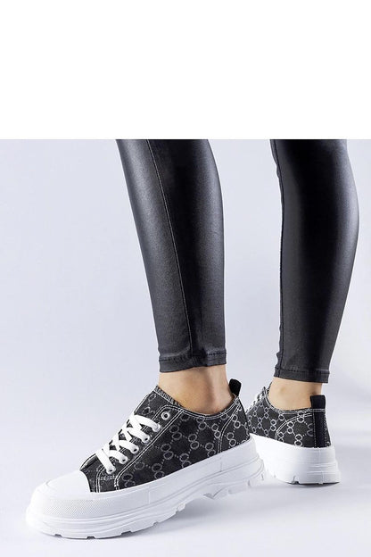 black lace mini sneakers detail view
