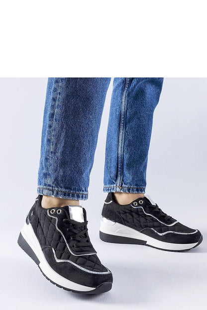 black lace sneakers front view