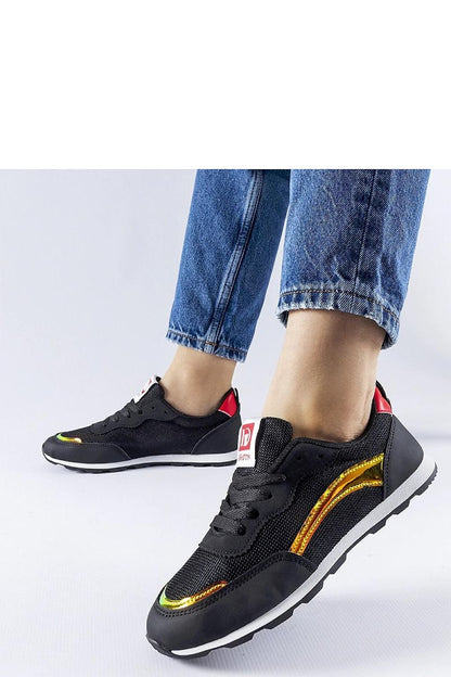 black lace sneakers front view