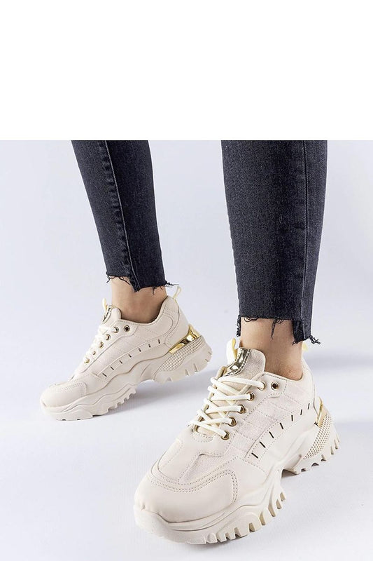 beige lace sneakers front view