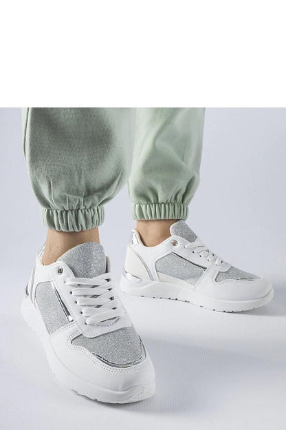 white lace sneakers front view