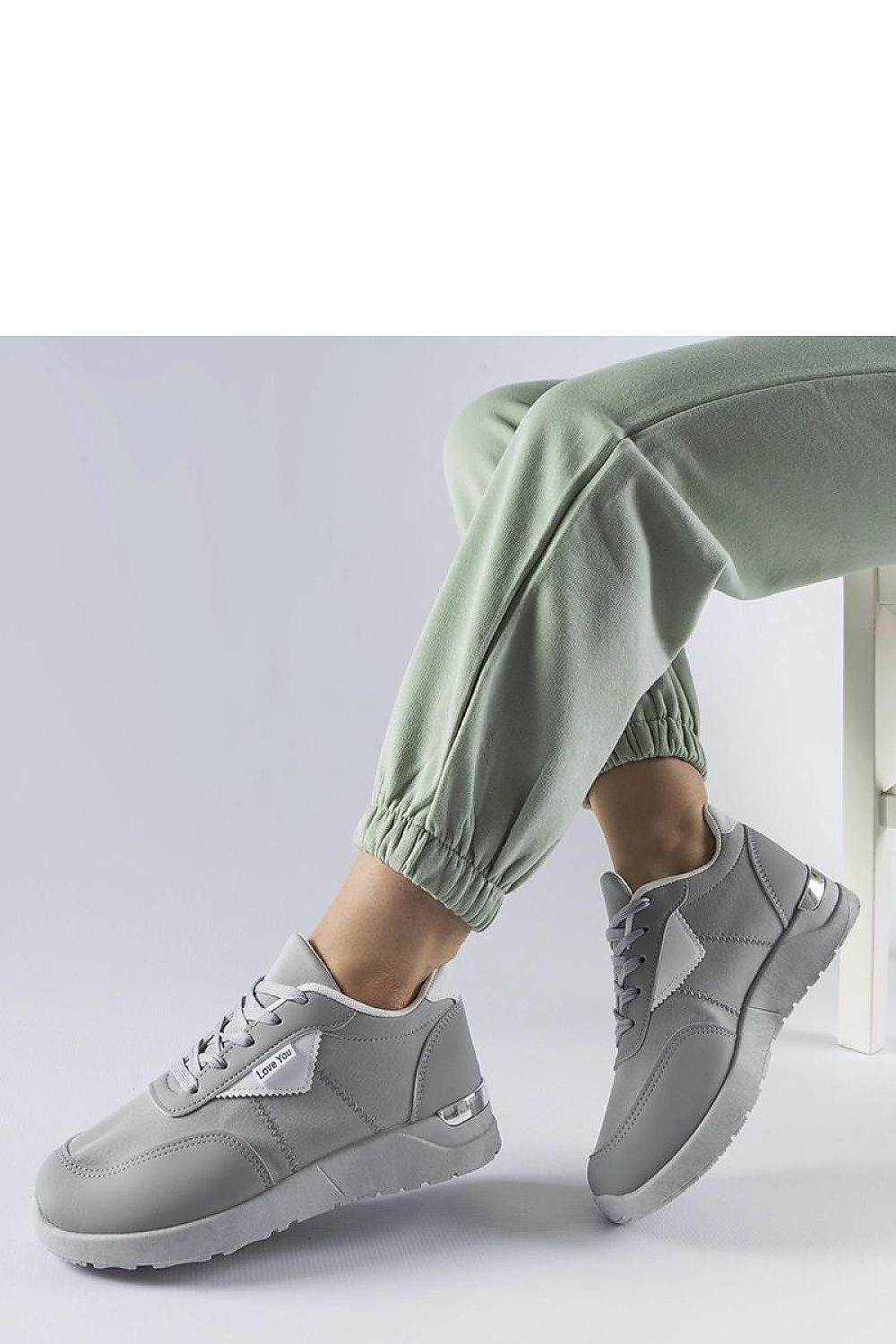 grey lace sneakers alternate angle