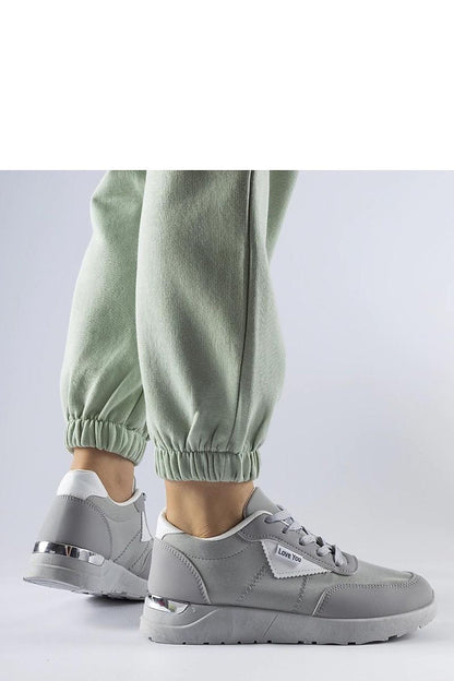 grey lace sneakers detail view