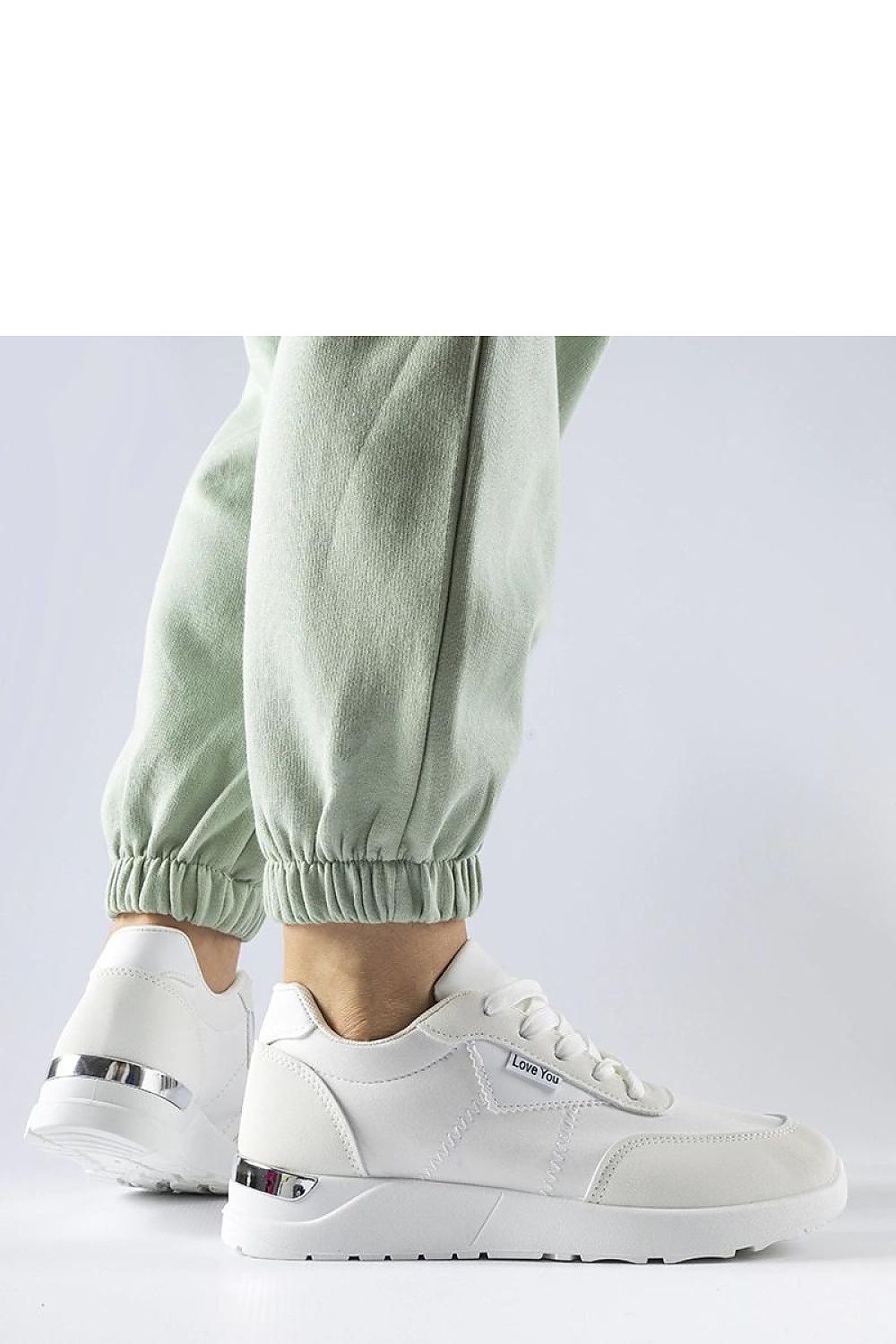 grey lace sneakers back view