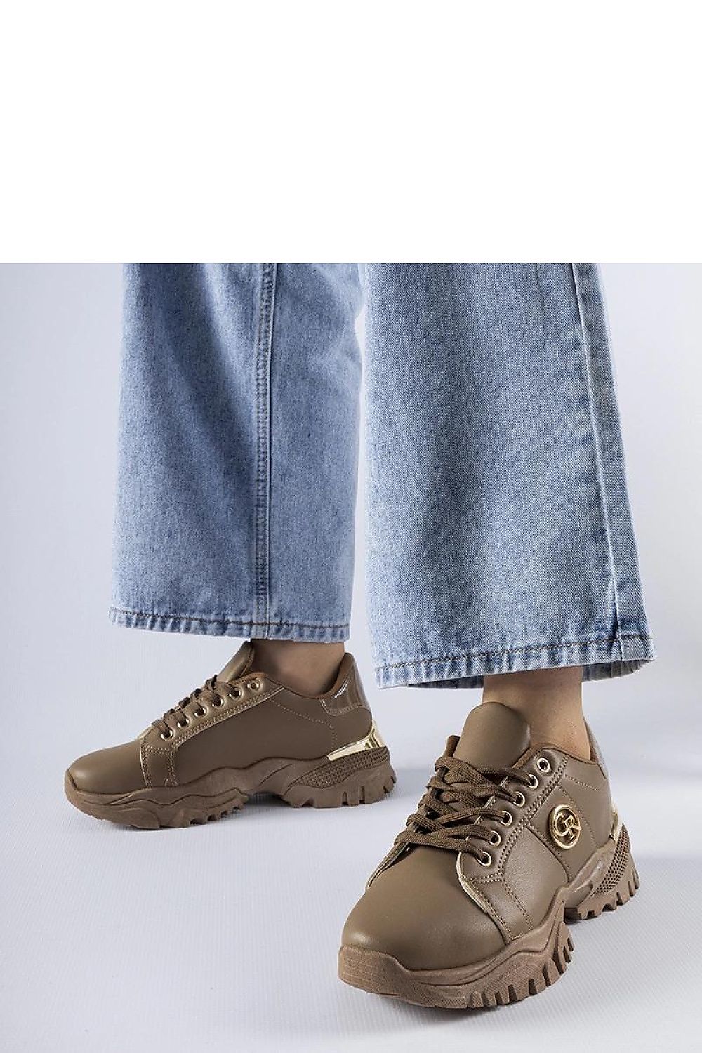 brown lace sneakers front view