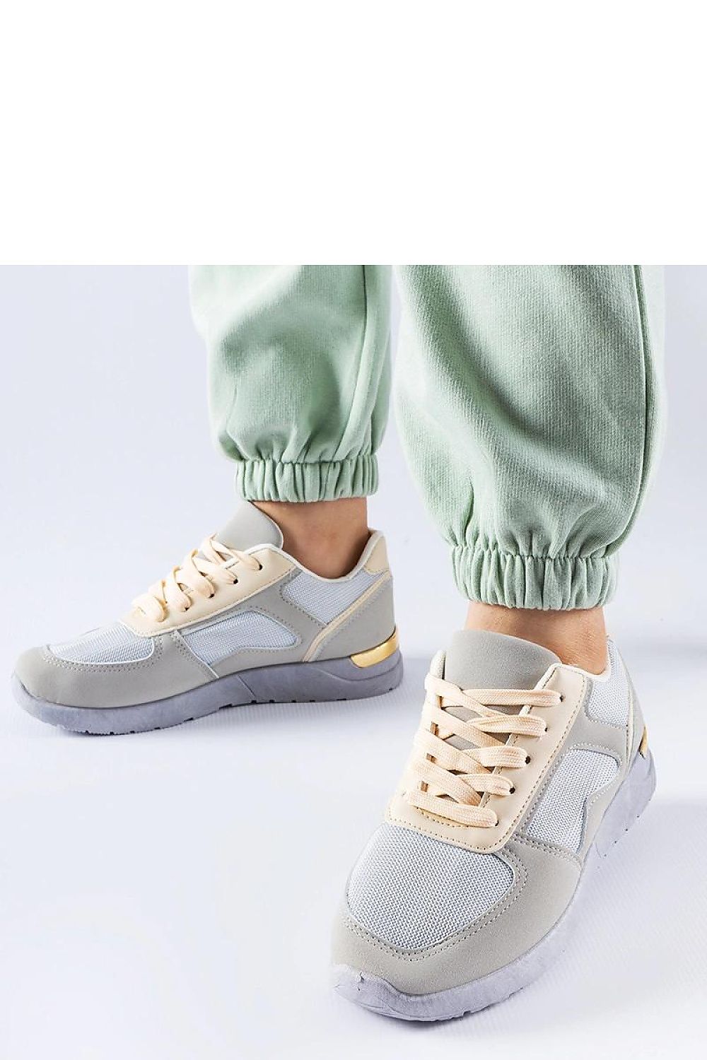 grey sneakers detail view