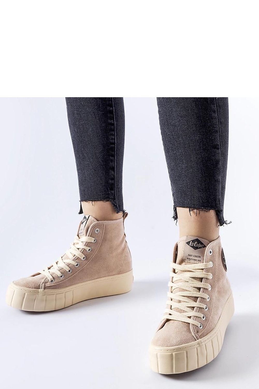 beige lace sneakers alternate angle