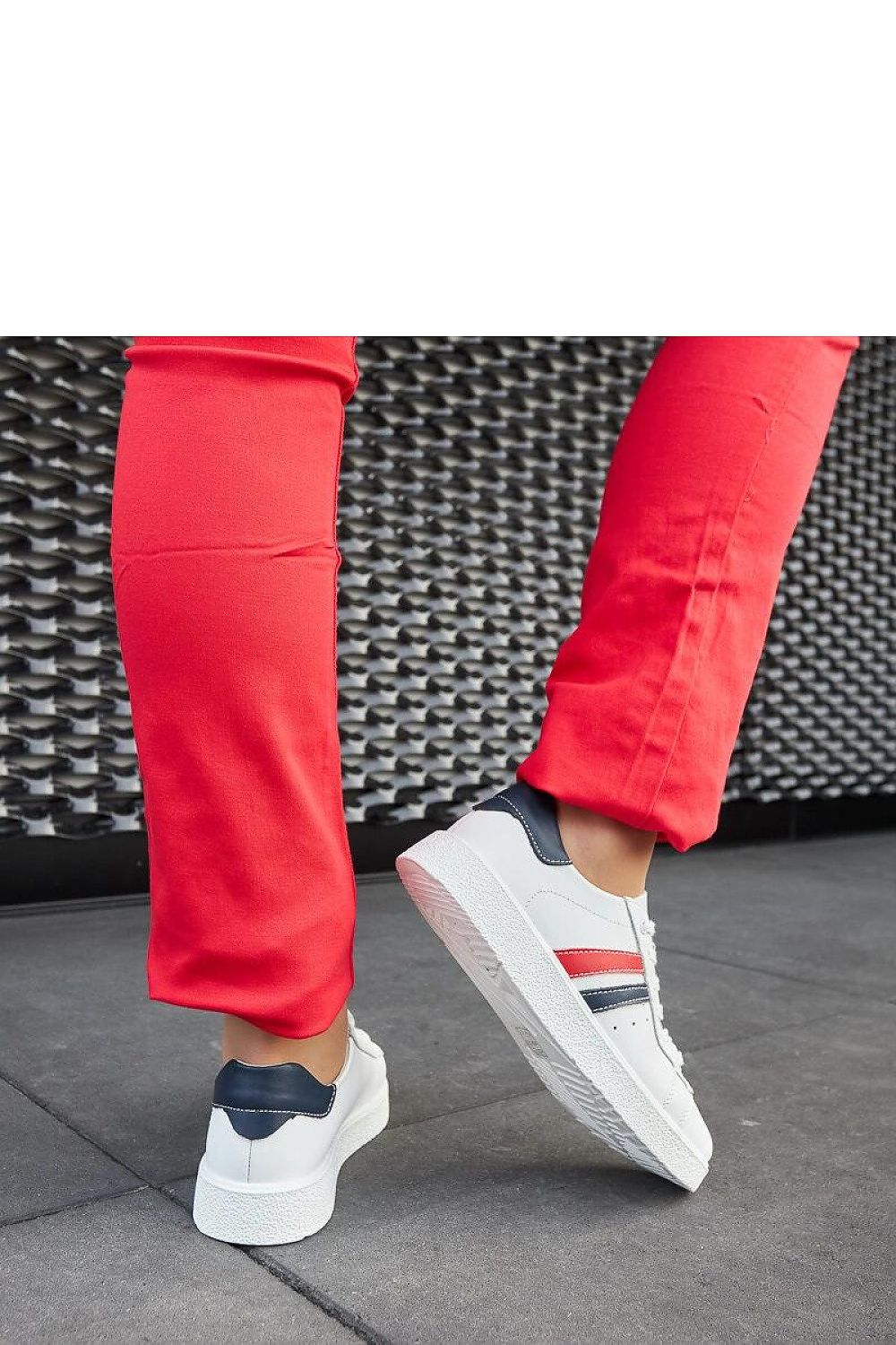 white lace sneakers front view