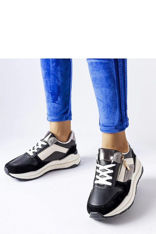 black sneakers front view