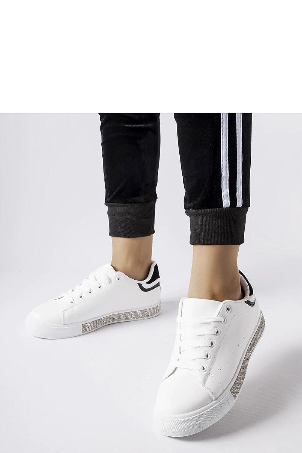 white lace sport shoes front view