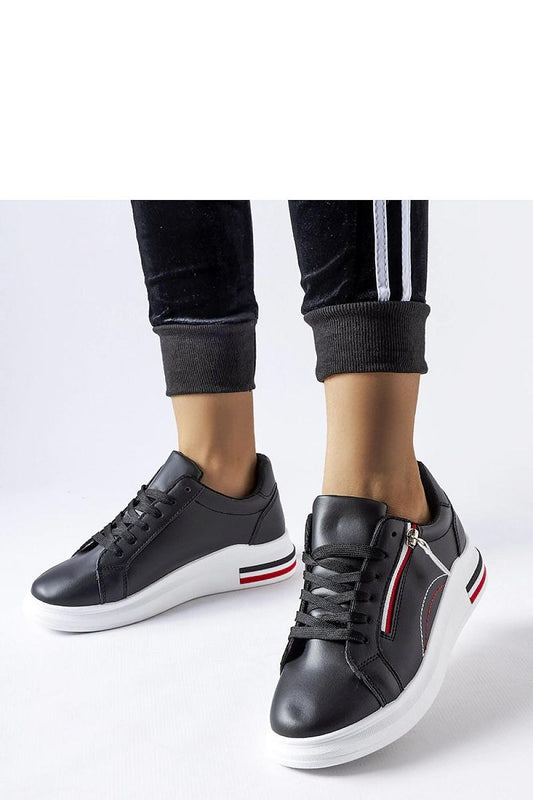 black lace sneakers front view