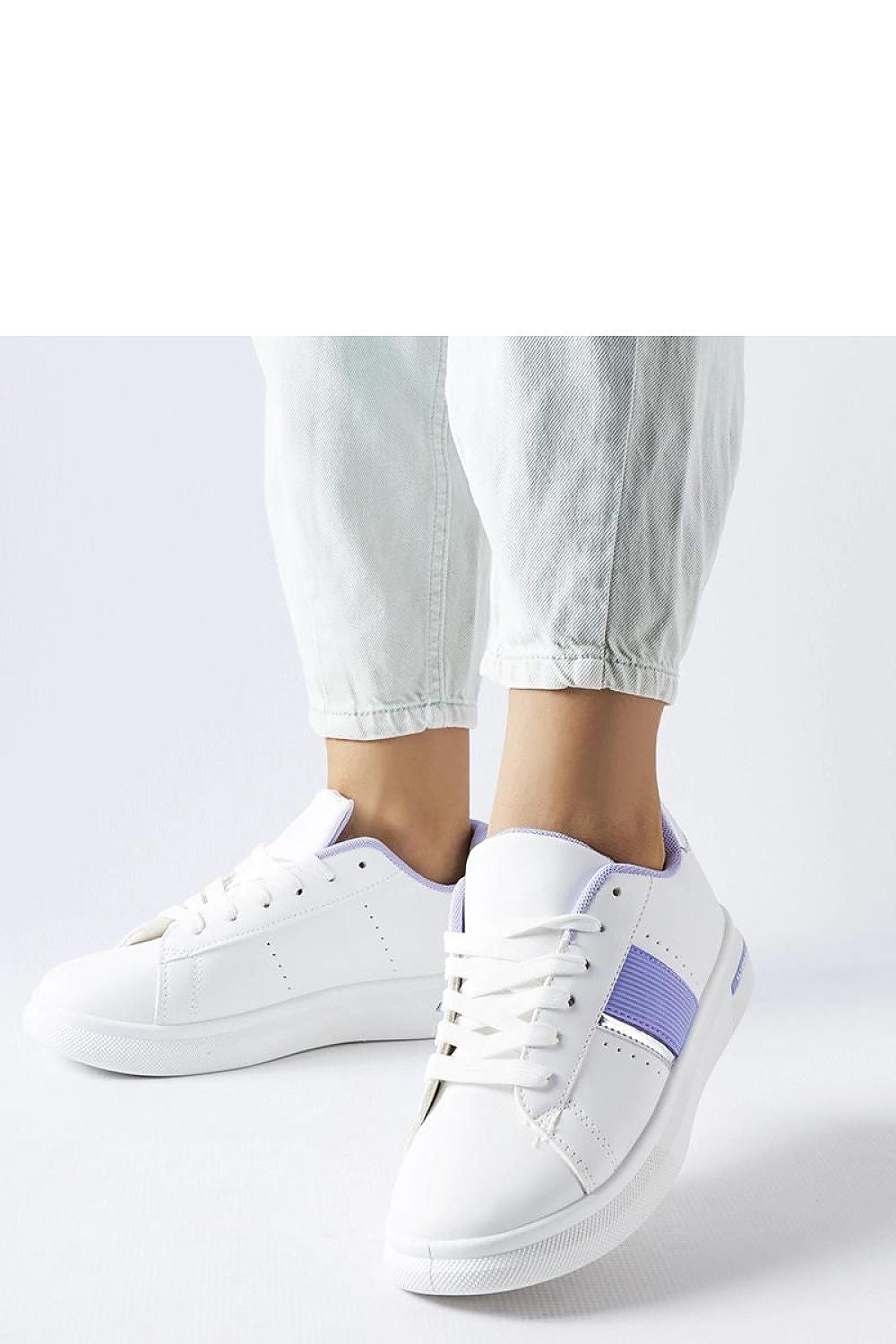 white lace sport shoes front view