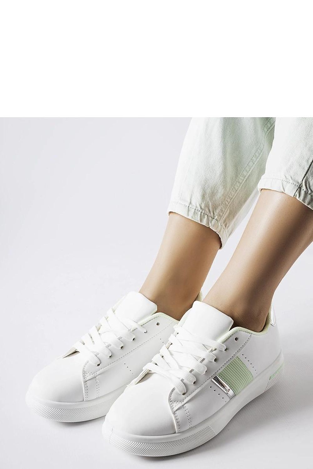 white lace sport shoes side view