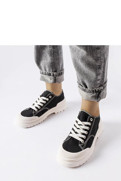 black sneakers front view