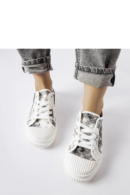 black lace sneakers detail view