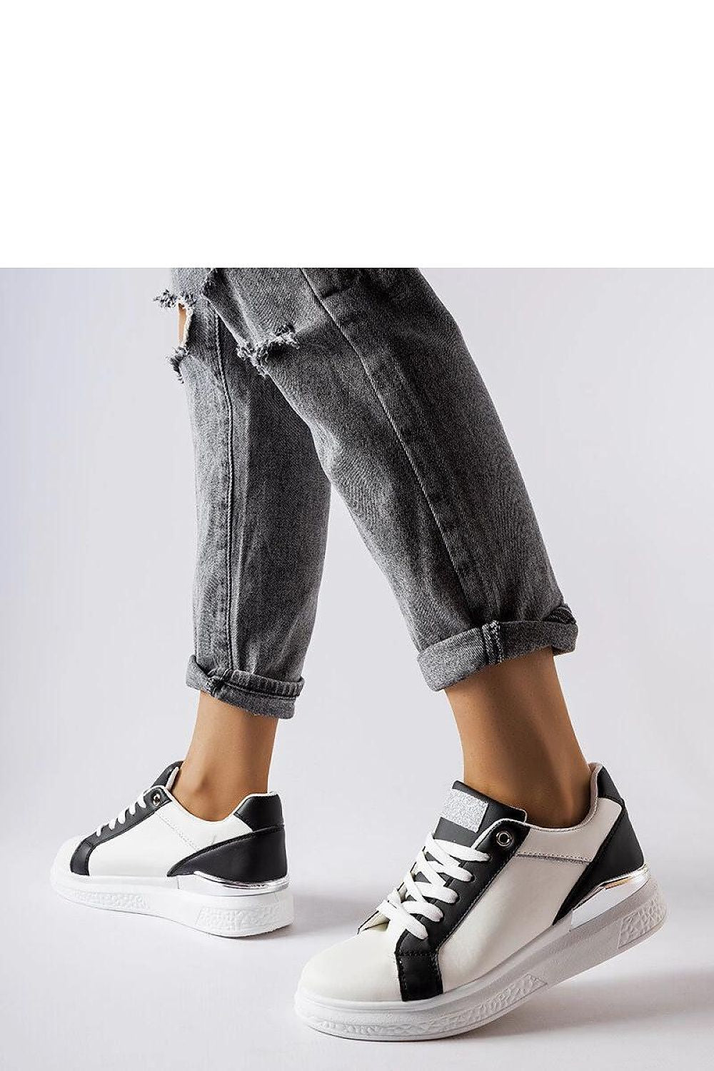 white sneakers detail view