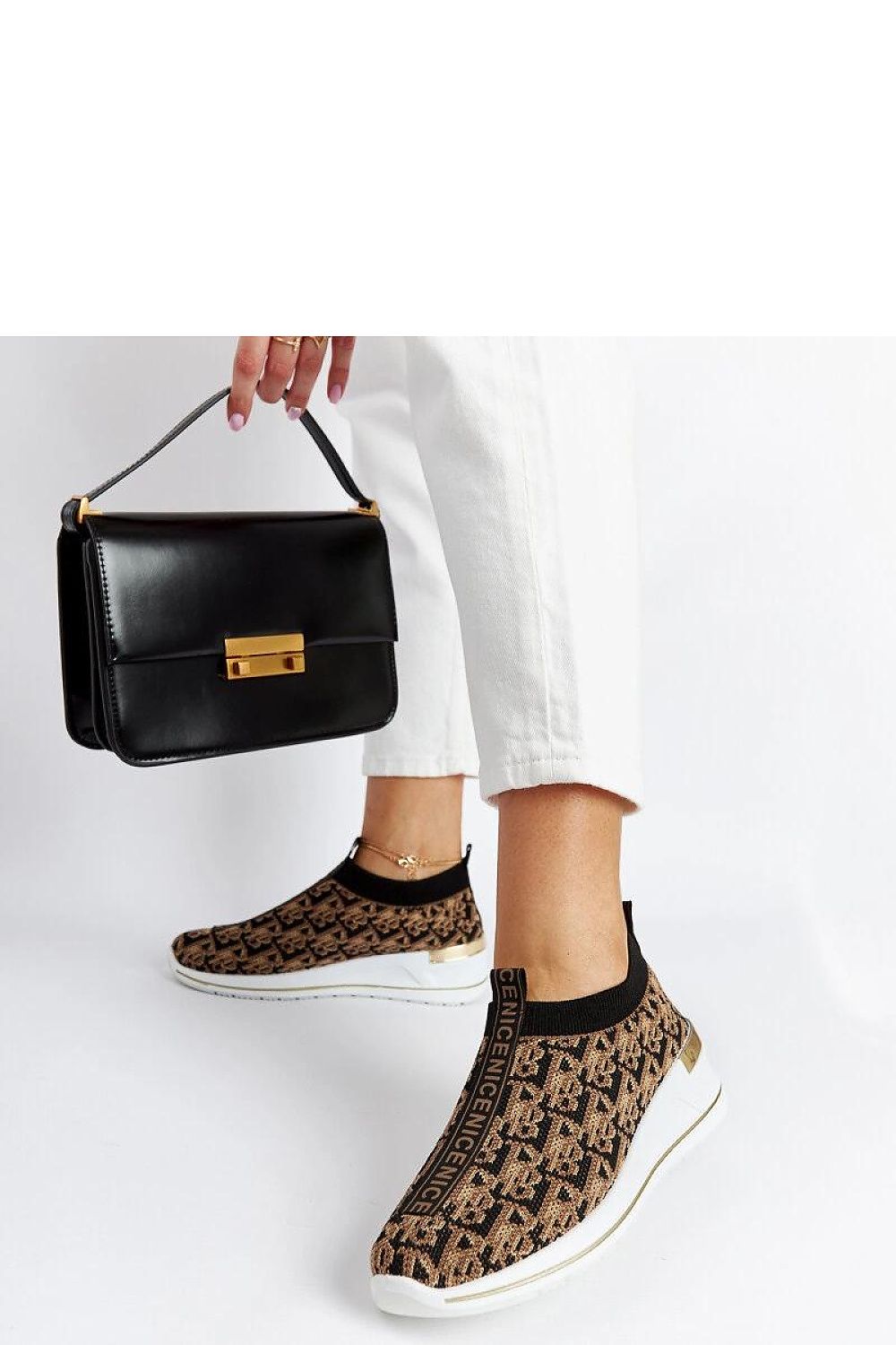 brown sneakers detail view