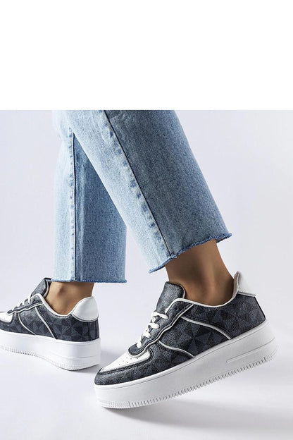 black lace sneakers front view