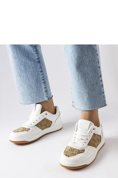 white lace sneakers front view