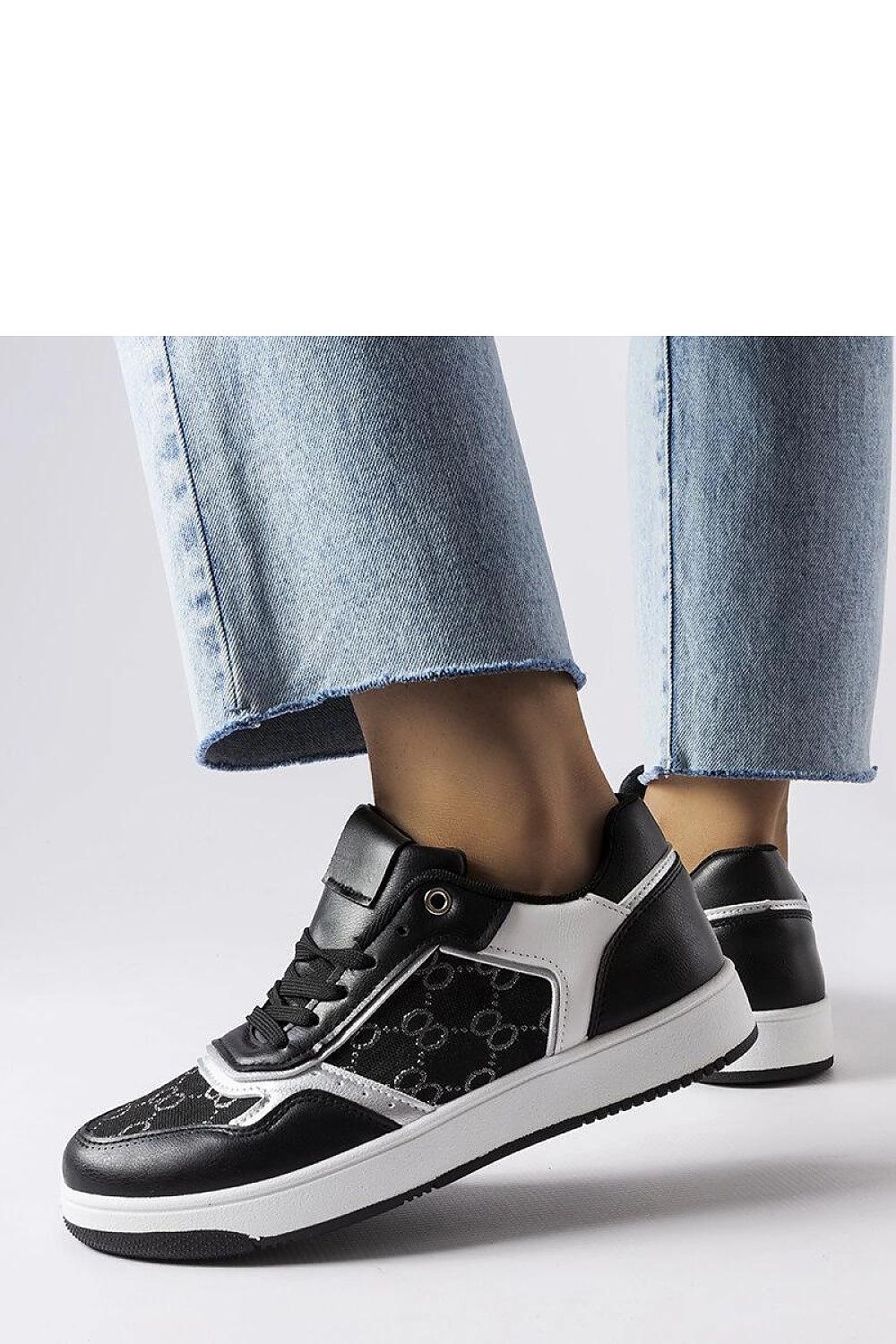 white lace sneakers back view