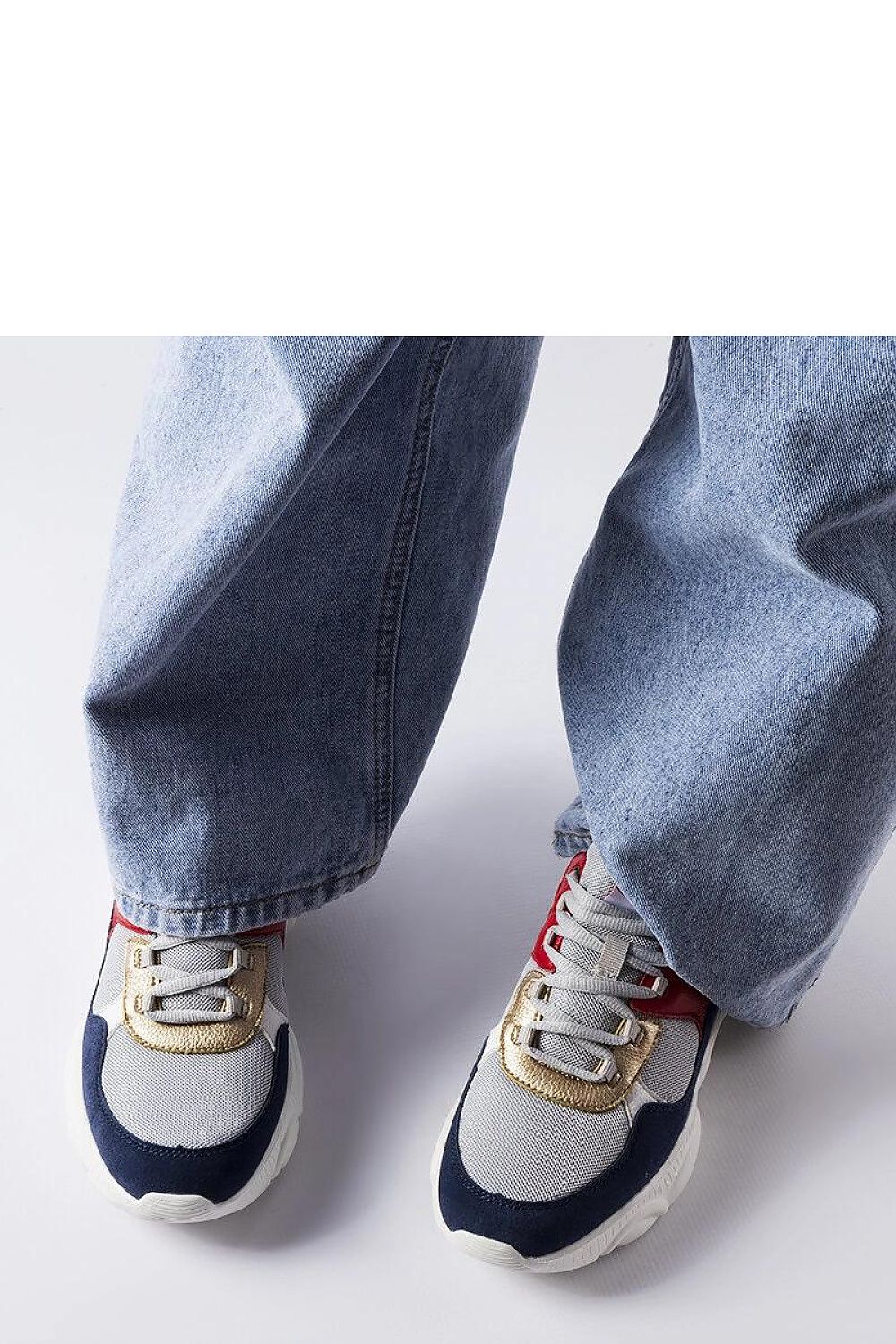 grey sport shoes detail view