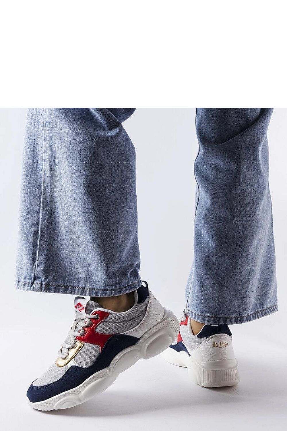 grey sport shoes back view