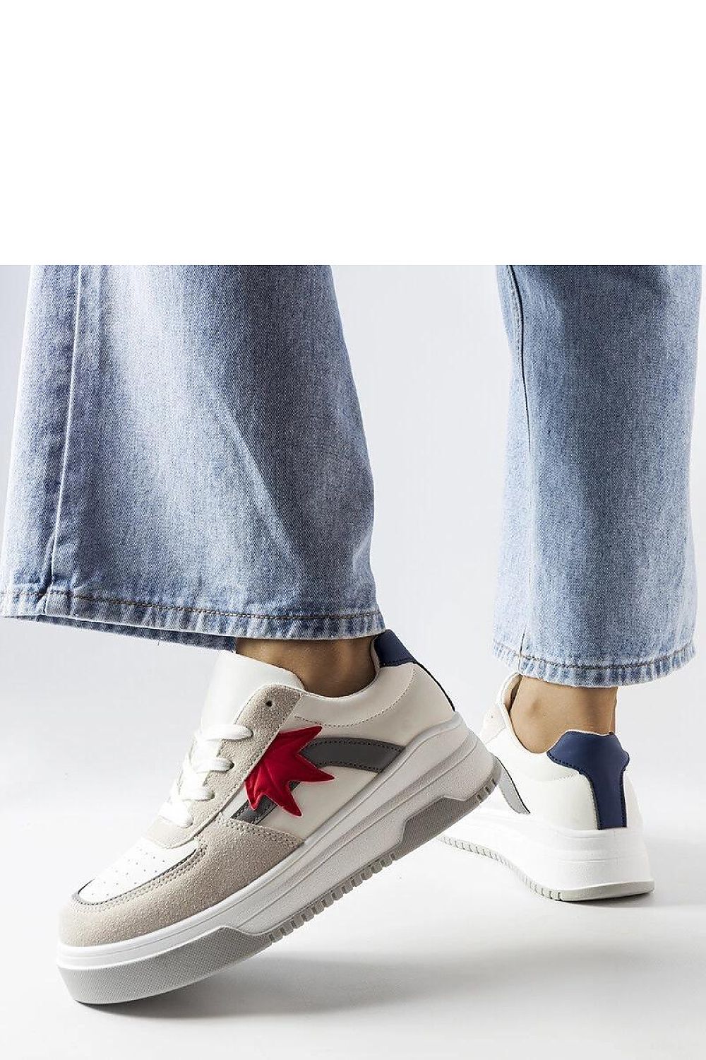 white sneakers detail view