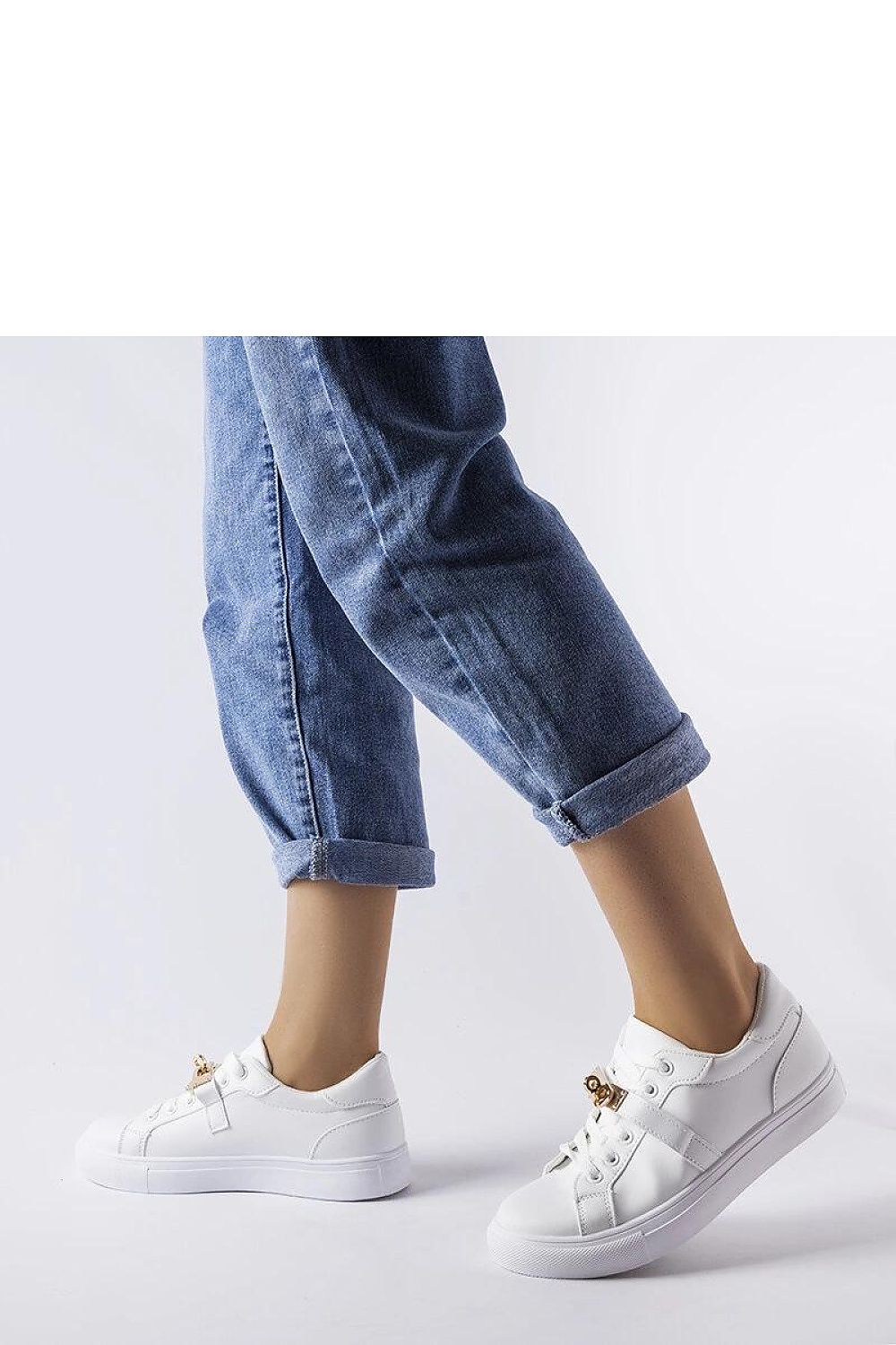 white lace sneakers front view