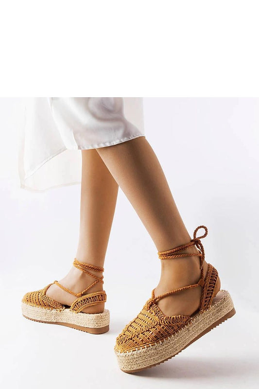 brown lace espadrille front view