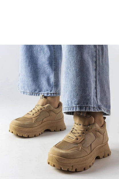 beige lace sneakers front view