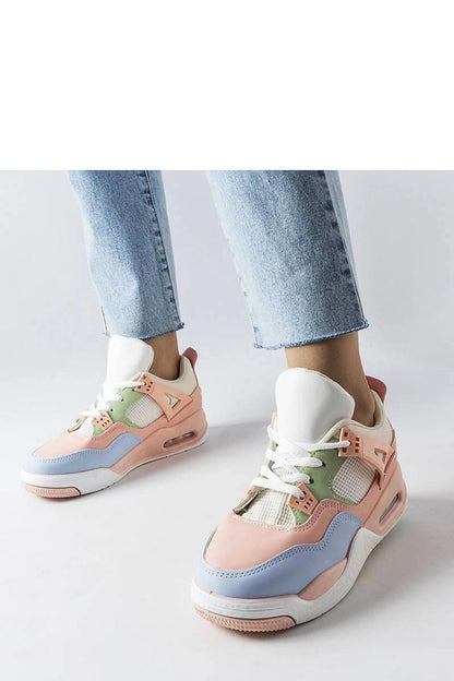 beige lace maxi sneakers back view