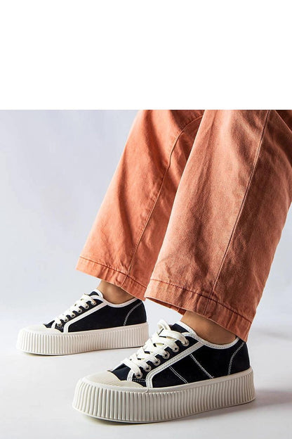 black lace sneakers detail view