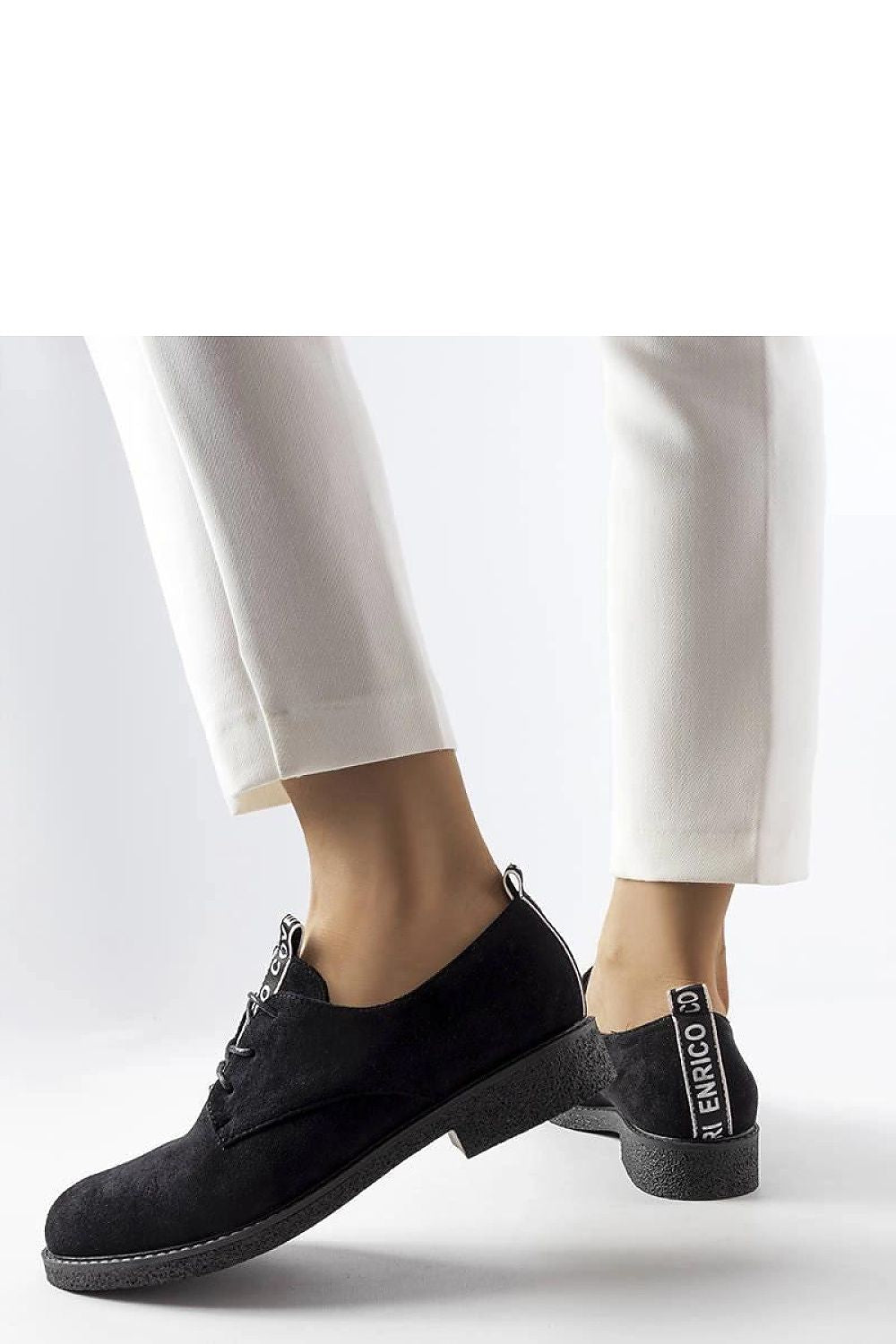 black lace sneakers detail view