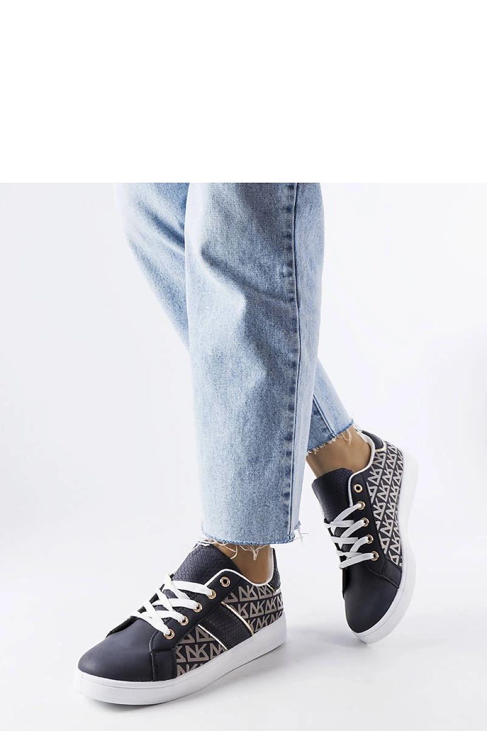 black lace sneakers back view