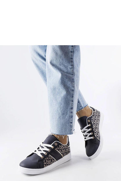 black lace sneakers back view