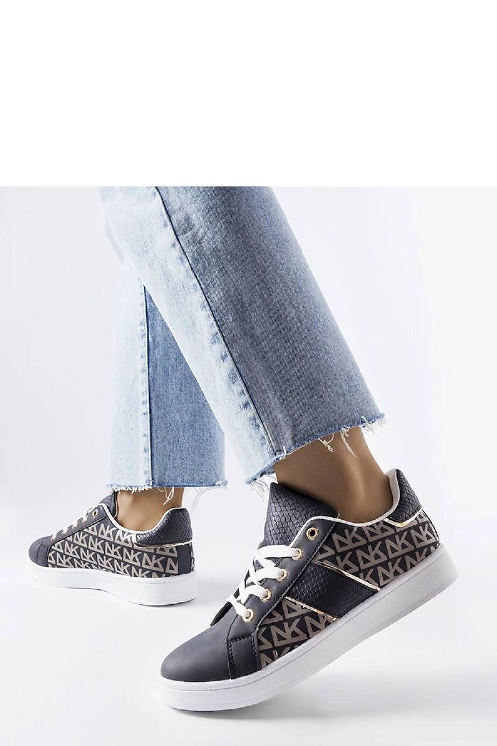 black lace sneakers side view