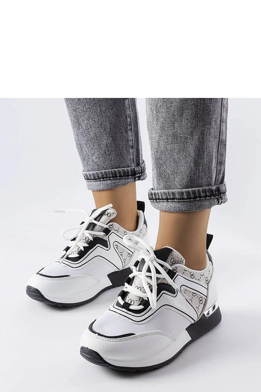 white lace sneakers front view