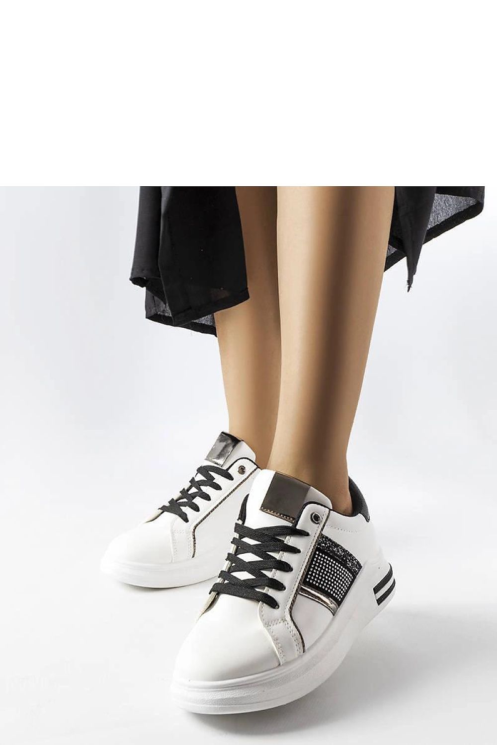 white lace sneakers back view