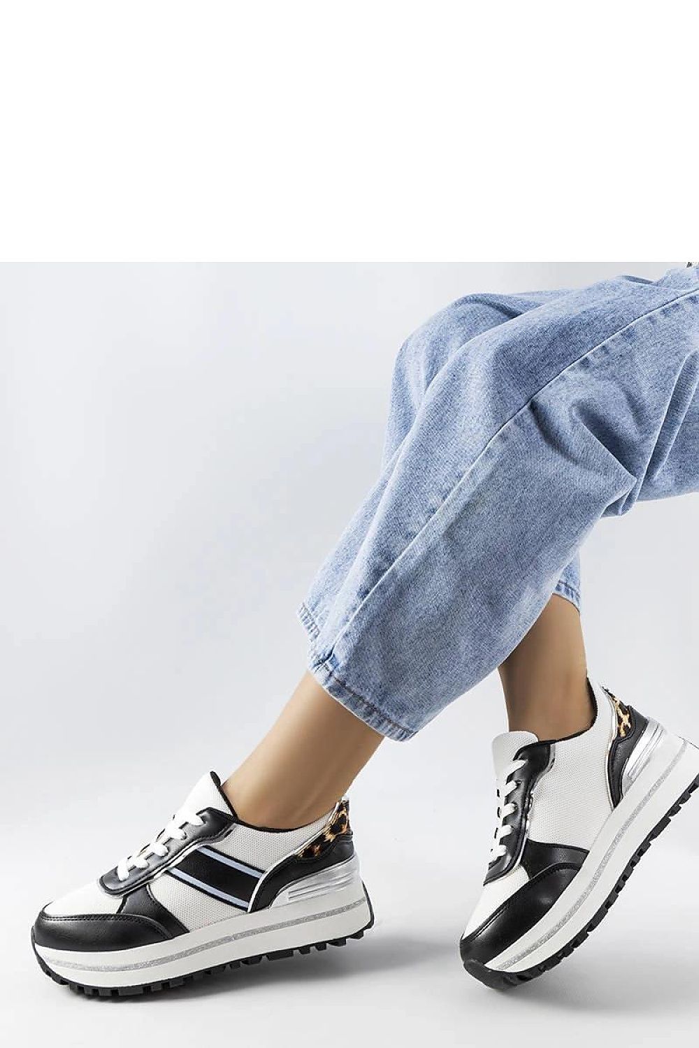 black sneakers front view