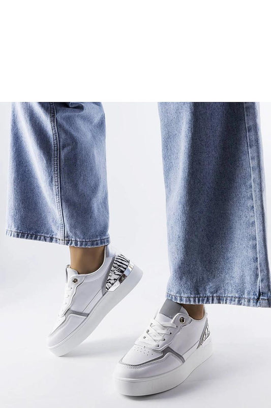 white lace sneakers front view