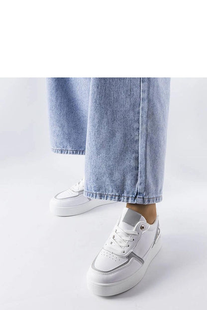 white lace sneakers detail view