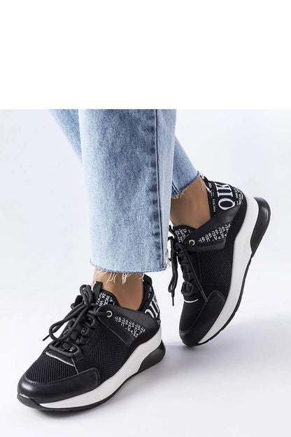 black lace mini sneakers front view