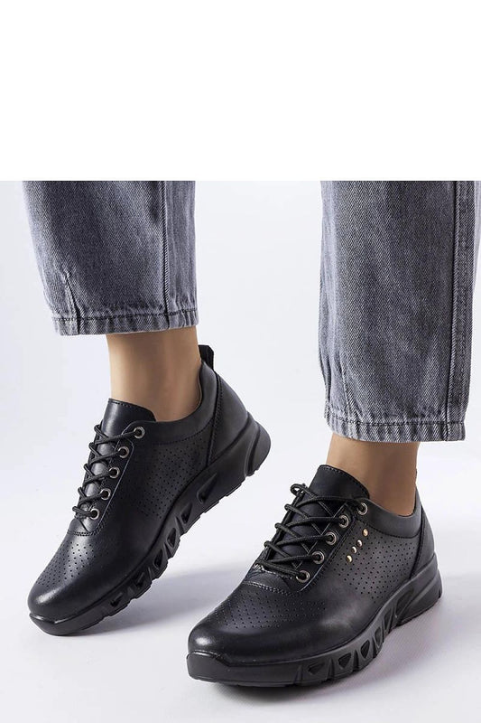 black lace sneakers front view