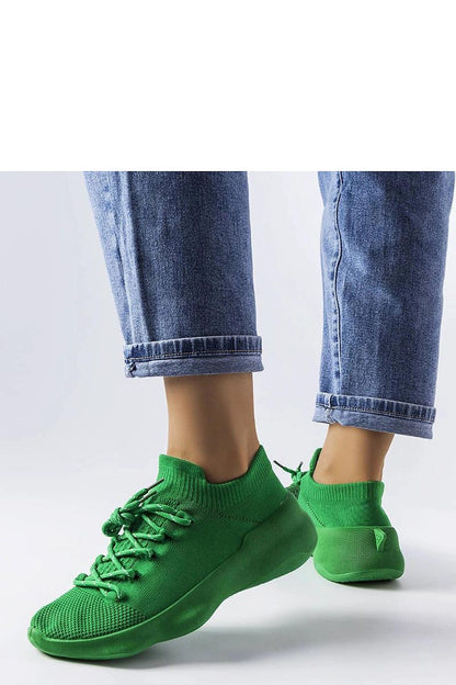 green sneakers detail view