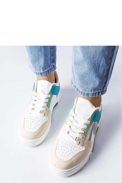 beige lace sneakers detail view