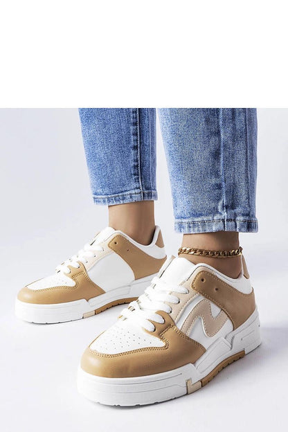 beige lace sneakers back view