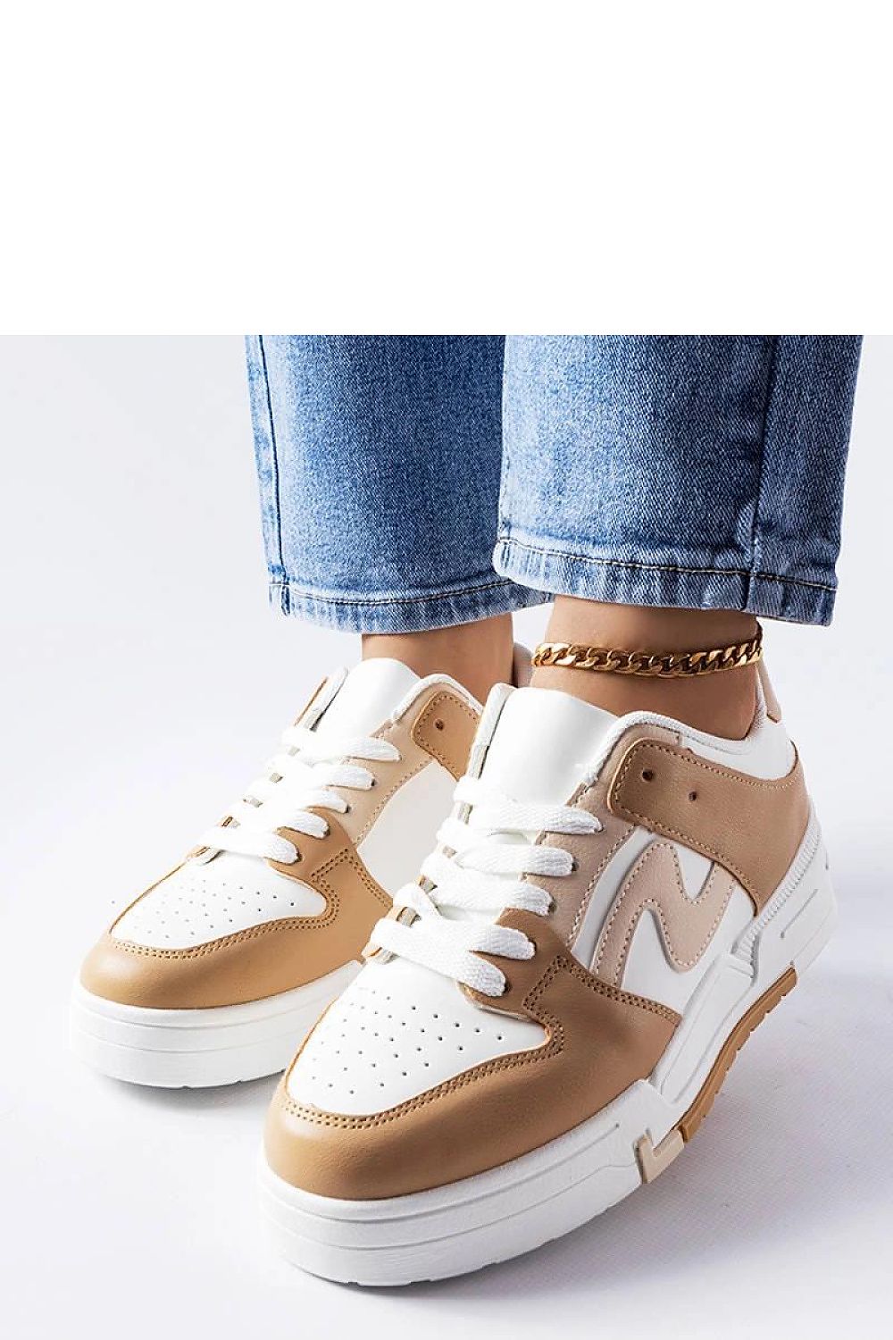 beige lace sneakers view 6
