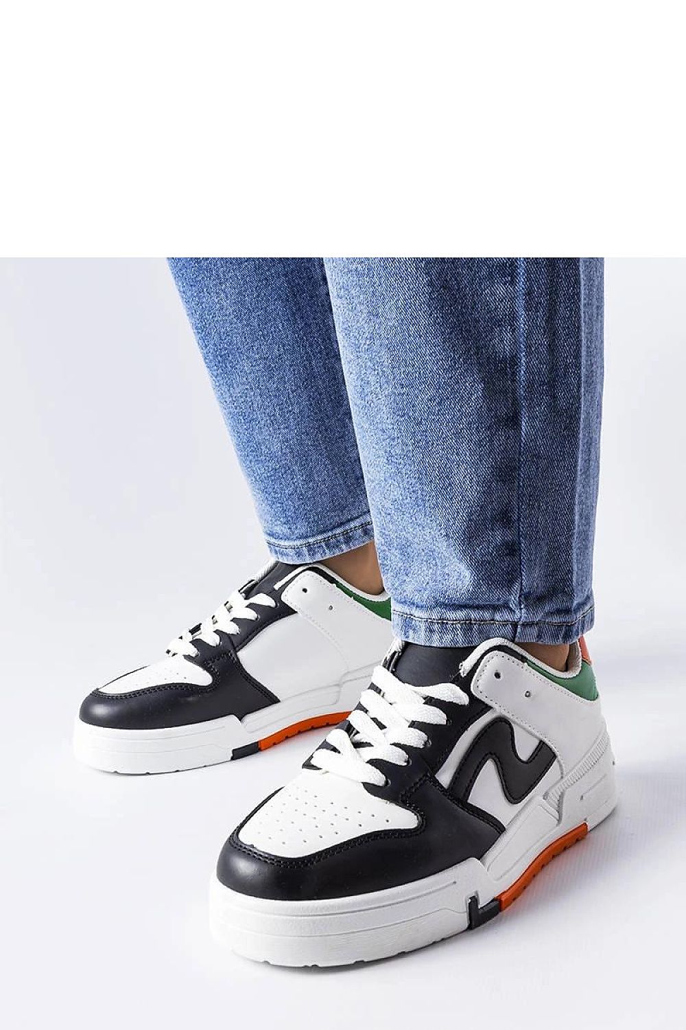 black lace sneakers front view